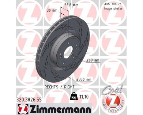 Bromsskiva BLACK Z 320.3826.55 Zimmermann