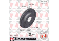 Bromsskiva BLACK Z 380.2116.55 Zimmermann