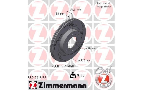 Bromsskiva BLACK Z 380.2116.55 Zimmermann