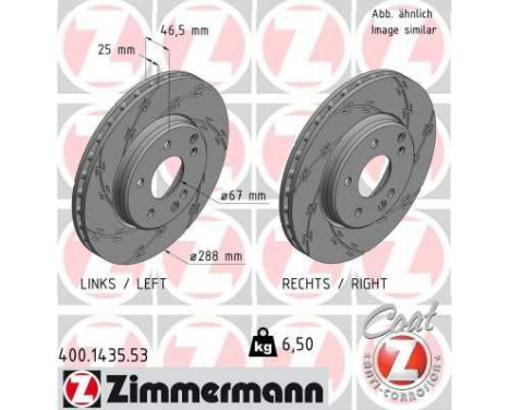 Bromsskiva BLACK Z 400.1435.53 Zimmermann, bild 2