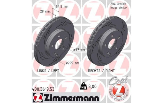 Bromsskiva BLACK Z 400.3619.53 Zimmermann, bild 2