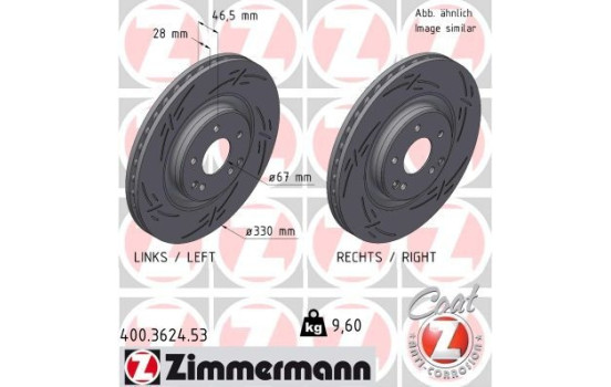 Bromsskiva BLACK Z 400.3624.53 Zimmermann, bild 2