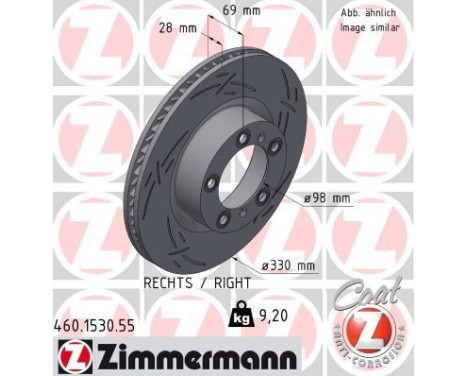 Bromsskiva BLACK Z 460.1530.55 Zimmermann