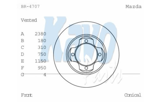 Bromsskiva BR-4707 Kavo parts, bild 2