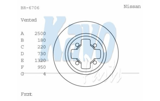 Bromsskiva BR-6706 Kavo parts