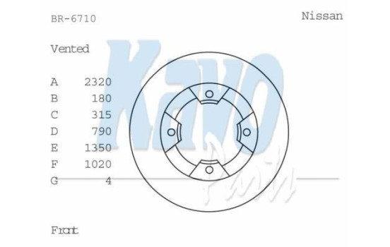Bromsskiva BR-6710 Kavo parts