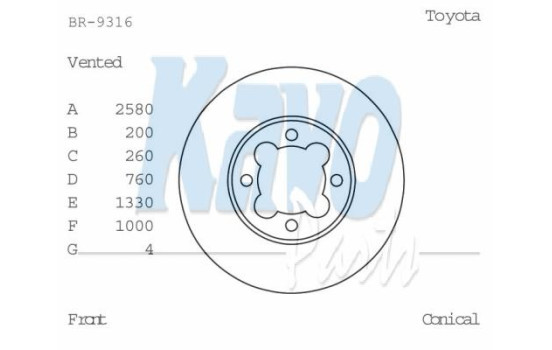 Bromsskiva BR-9316 Kavo parts, bild 2