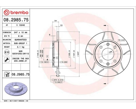 Bromsskiva BREMBO MAX LINE 08.2985.75, bild 4