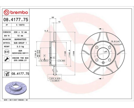 Bromsskiva BREMBO MAX LINE 08.4177.75, bild 4