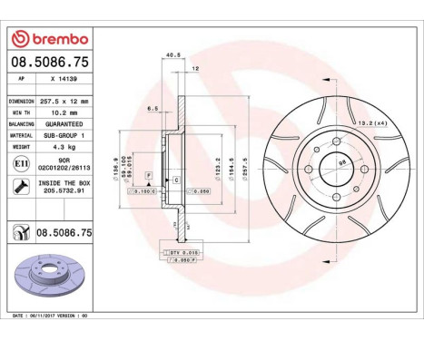 Bromsskiva BREMBO MAX LINE 08.5086.75, bild 3