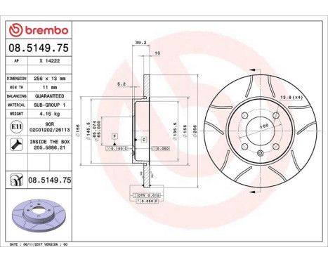 Bromsskiva BREMBO MAX LINE 08.5149.75, bild 3