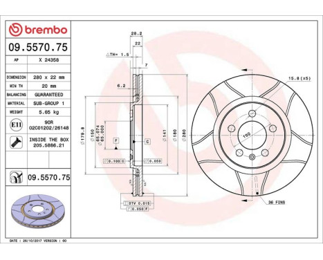 Bromsskiva BREMBO MAX LINE 09.5570.75, bild 4