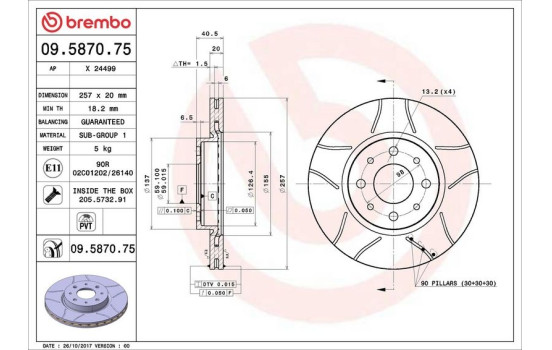 Bromsskiva BREMBO MAX LINE 09.5870.75, bild 4