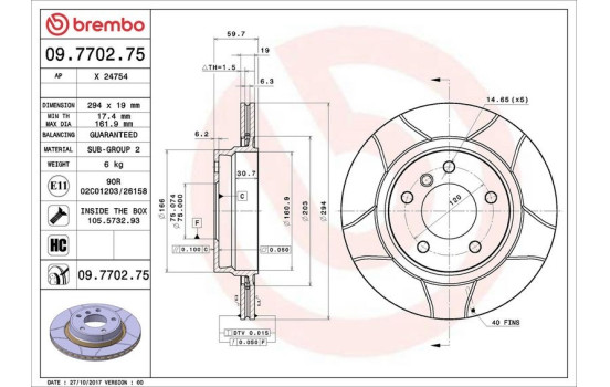 Bromsskiva BREMBO MAX LINE 09.7702.75, bild 3
