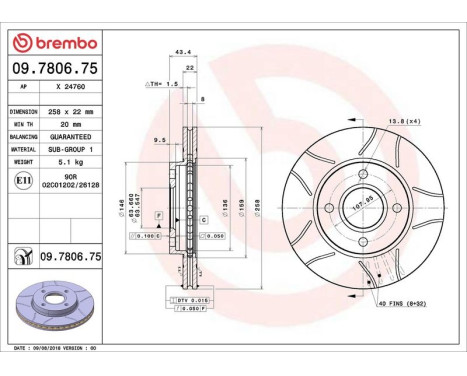 Bromsskiva BREMBO MAX LINE 09.7806.75, bild 4
