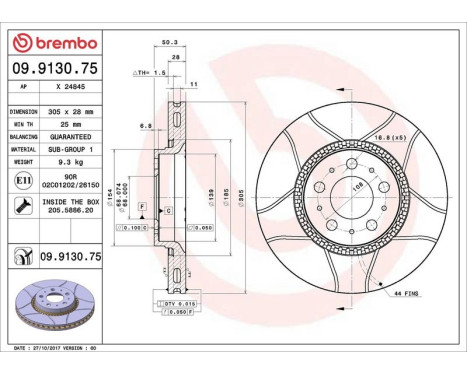 Bromsskiva BREMBO MAX LINE 09.9130.75, bild 4