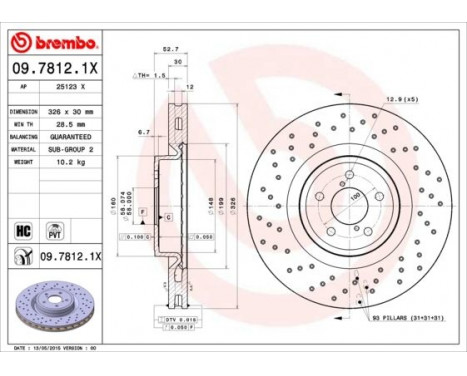 Bromsskiva BREMBO XTRA LINE 09.7812.1X, bild 2