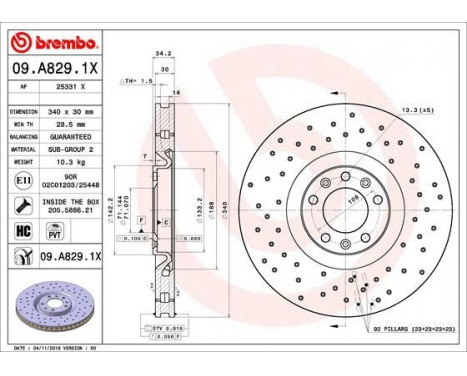 Bromsskiva BREMBO XTRA LINE 09.A829.1X, bild 2