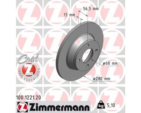 Bromsskiva COAT Z 100.1221.20 Zimmermann