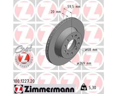 Bromsskiva COAT Z 100.1227.20 Zimmermann