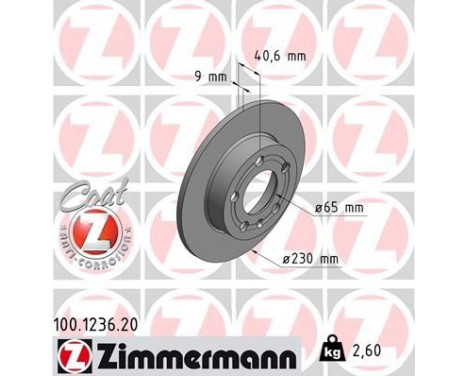 Bromsskiva COAT Z 100.1236.20 Zimmermann, bild 2