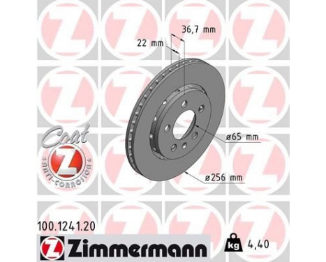 Bromsskiva COAT Z 100.1241.20 Zimmermann