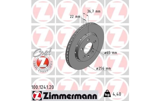 Bromsskiva COAT Z 100.1241.20 Zimmermann