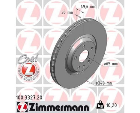 Bromsskiva COAT Z 100.3327.20 Zimmermann
