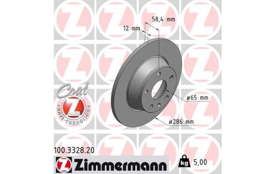 Bromsskiva COAT Z 100.3328.20 Zimmermann, bild 2