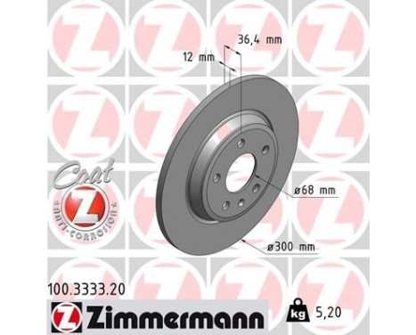 Bromsskiva COAT Z 100.3333.20 Zimmermann