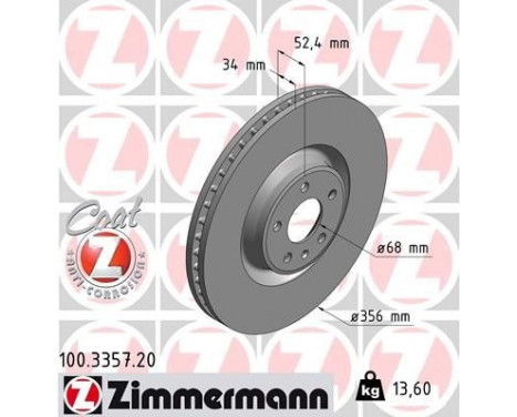 Bromsskiva COAT Z 100.3357.20 Zimmermann