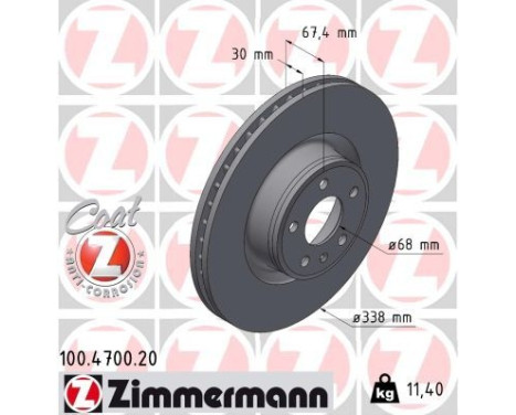 Bromsskiva COAT Z 100.4700.20 Zimmermann