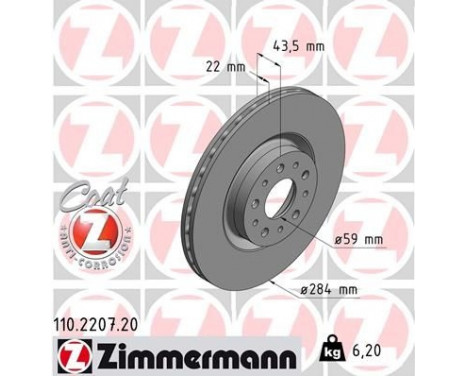 Bromsskiva COAT Z 110.2207.20 Zimmermann