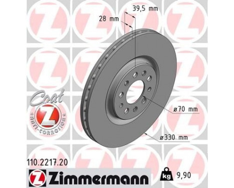 Bromsskiva COAT Z 110.2217.20 Zimmermann