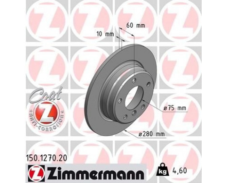 Bromsskiva COAT Z 150.1270.20 Zimmermann