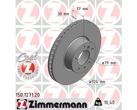 Bromsskiva COAT Z 150.1271.20 Zimmermann