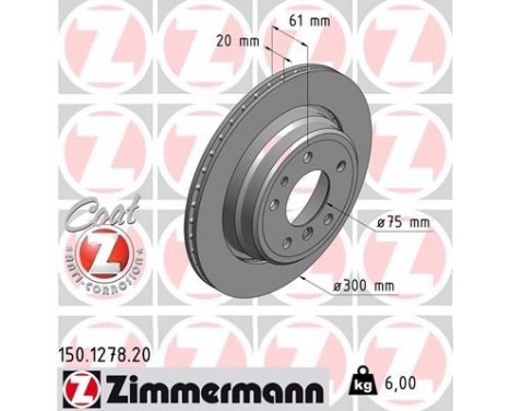 Bromsskiva COAT Z 150.1278.20 Zimmermann