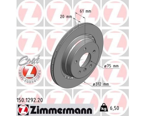 Bromsskiva COAT Z 150.1292.20 Zimmermann