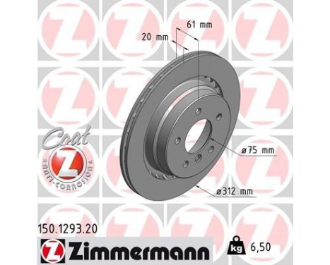 Bromsskiva COAT Z 150.1293.20 Zimmermann