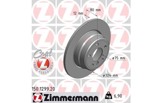 Bromsskiva COAT Z 150.1299.20 Zimmermann