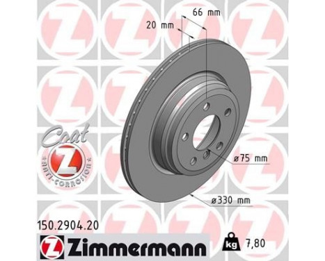 Bromsskiva COAT Z 150.2904.20 Zimmermann