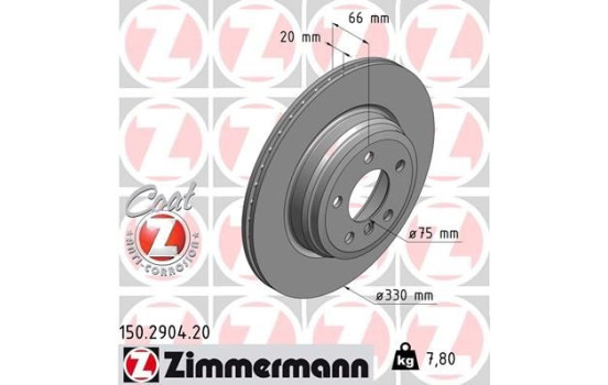 Bromsskiva COAT Z 150.2904.20 Zimmermann
