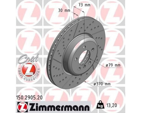 Bromsskiva COAT Z 150.2905.20 Zimmermann, bild 2