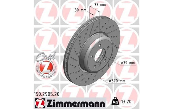 Bromsskiva COAT Z 150.2905.20 Zimmermann, bild 2