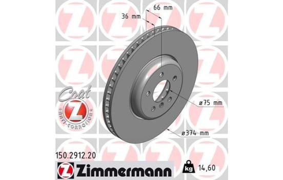 Bromsskiva COAT Z 150.2912.20 Zimmermann