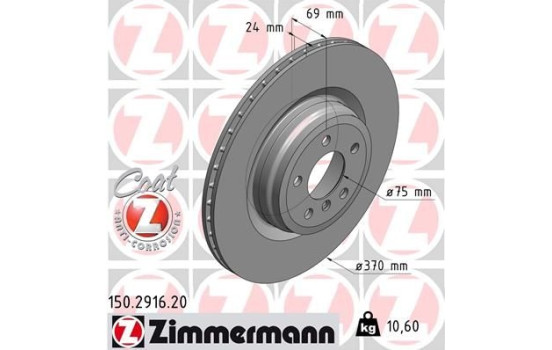 Bromsskiva COAT Z 150.2916.20 Zimmermann