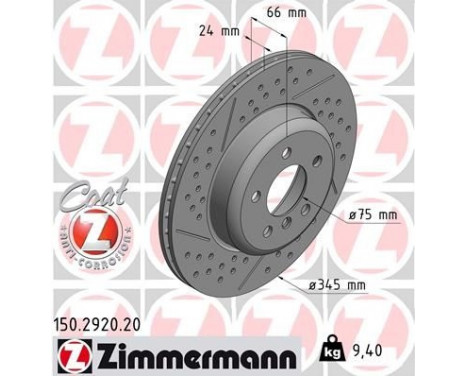 Bromsskiva COAT Z 150.2920.20 Zimmermann, bild 2