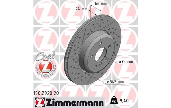 Bromsskiva COAT Z 150.2920.20 Zimmermann, bild 2