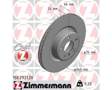 Bromsskiva COAT Z 150.2921.20 Zimmermann