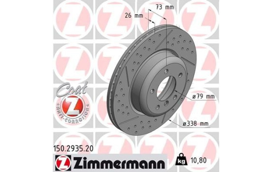 Bromsskiva COAT Z 150.2935.20 Zimmermann